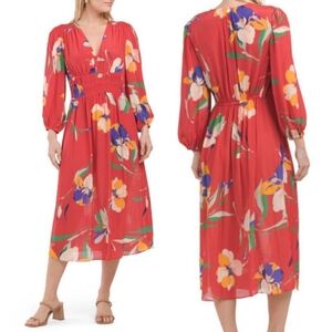 NWT Shoshanna Multi Emmanuel Midi Dress Size 0 Retail $422